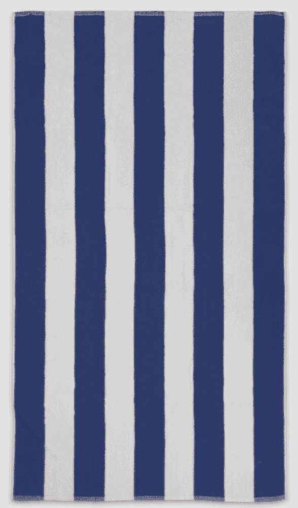 Sophie Muval Strandtuch 180x100 cm, 450 gr/m² - Navy (PMS 533c) / Weiß