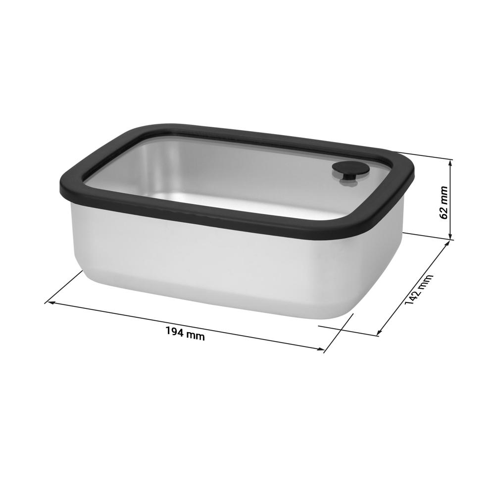 Edelstahl-Lunchbox mit Glasdeckel "RILO", 1100 ml