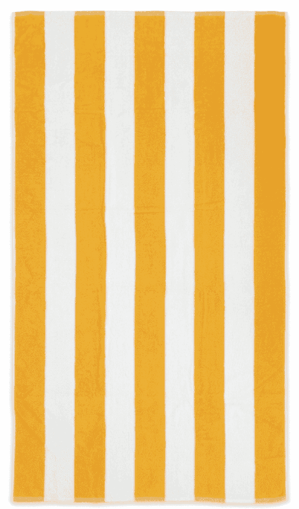 Sophie Muval Strandtuch 180x100 cm, 450 gr/m² - Dunkelgelb (PMS 142c) / Weiß