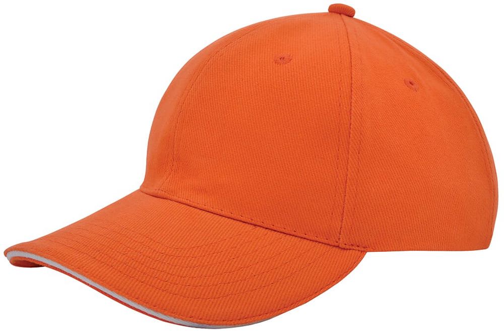 Nilton's Heavy Brushed Cap, 360 g/m² - Orange (PMS 165c) / Weiß