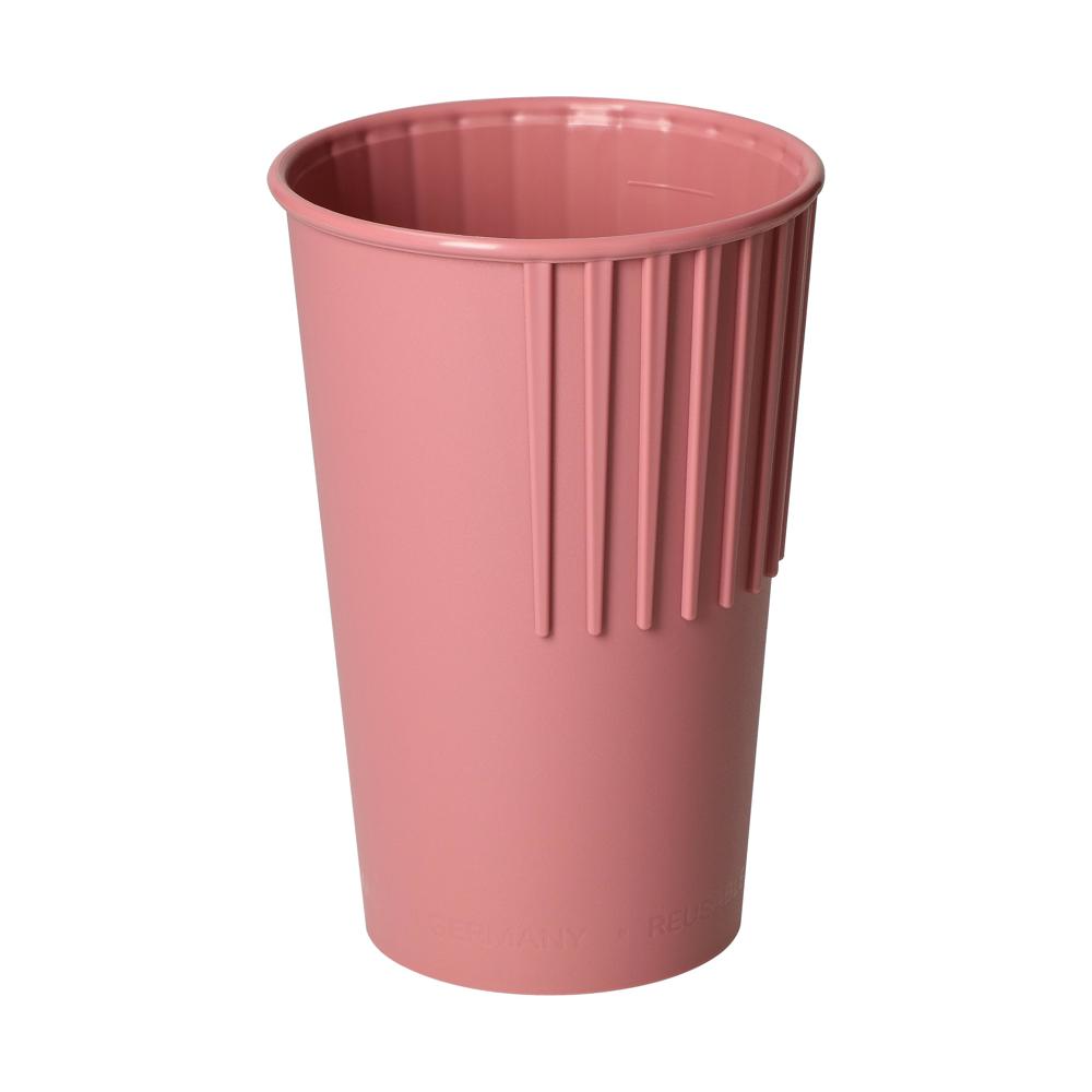 Riffel-Becher "ToGo", 300 ml - raffiniertes rot